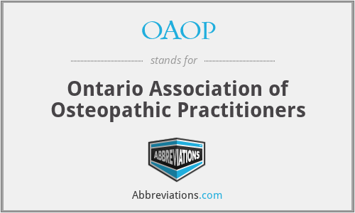 OAOP - Ontario Association of Osteopathic Practitioners