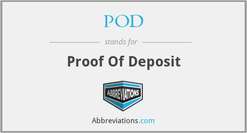 POD - Proof Of Deposit