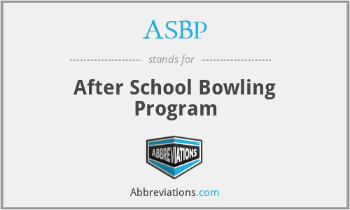 ASBP - After School Bowling Program