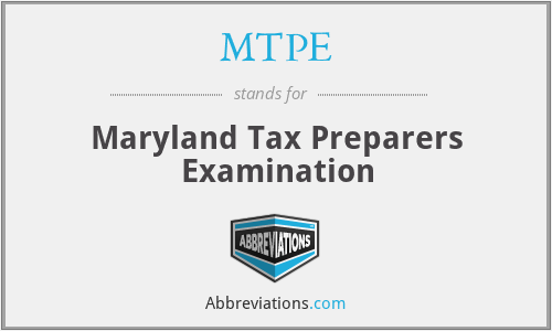 MTPE - Maryland Tax Preparers Examination