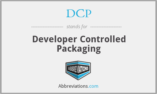 DCP - Developer Controlled Packaging