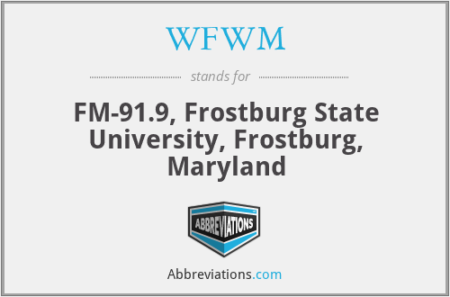 WFWM - FM-91.9, Frostburg State University, Frostburg, Maryland