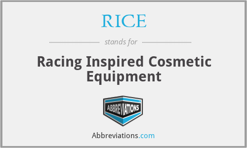 RICE - Racing Inspired Cosmetic Equipment