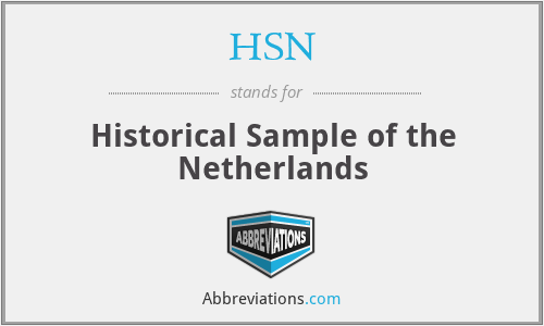 HSN - Historical Sample of the Netherlands