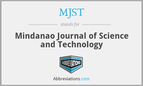 MJST - Mindanao Journal of Science and Technology