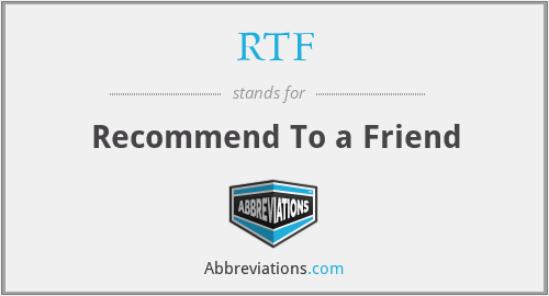 RTF - Recommend To a Friend