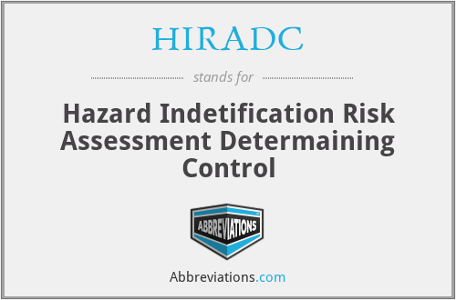HIRADC - Hazard Indetification Risk Assessment Determaining Control