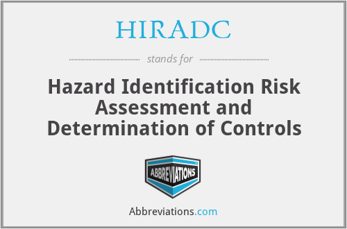 HIRADC - Hazard Identification Risk Assessment and Determination of Controls