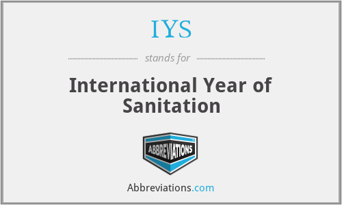 IYS - International Year of Sanitation
