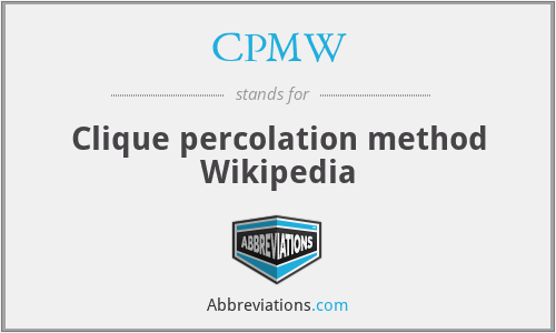 CPMW - Clique percolation method Wikipedia