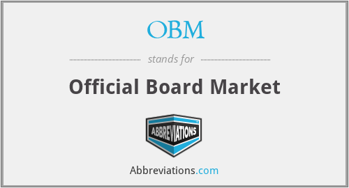 OBM - Official Board Market