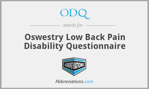 ODQ - Oswestry Low Back Pain Disability Questionnaire