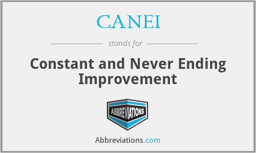CANEI - Constant and Never Ending Improvement