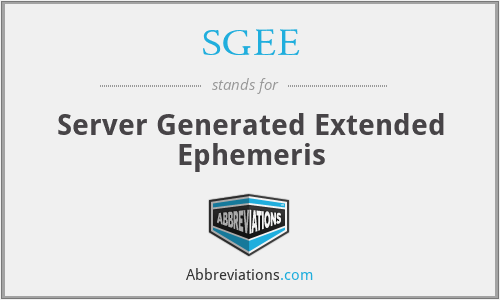 SGEE - Server Generated Extended Ephemeris