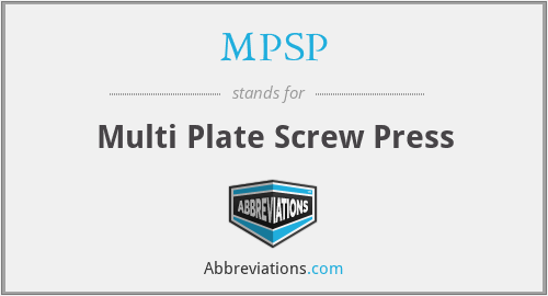 MPSP - Multi Plate Screw Press