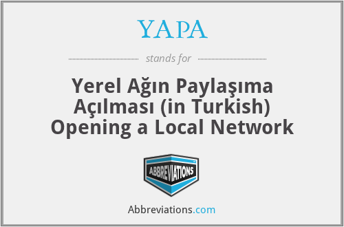 YAPA - Yerel Ağın Paylaşıma Açılması (in Turkish) Opening a Local Network