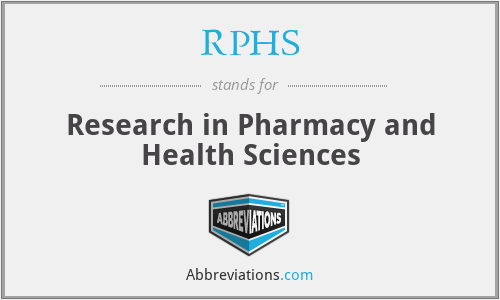 RPHS - Research in Pharmacy and Health Sciences