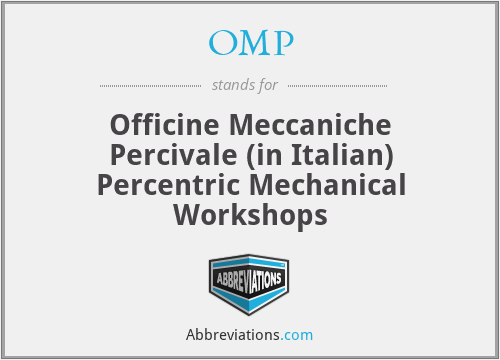 OMP - Officine Meccaniche Percivale (in Italian) Percentric Mechanical Workshops