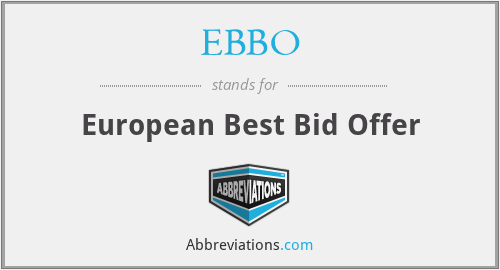 EBBO - European Best Bid Offer