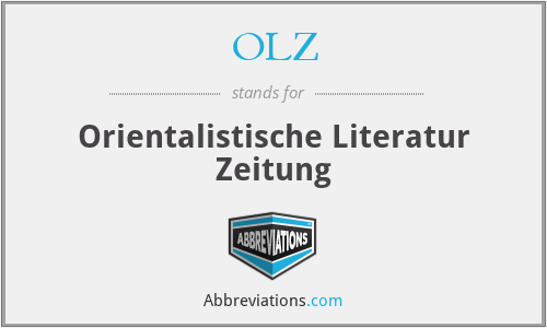 OLZ - Orientalistische Literatur Zeitung