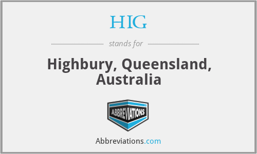 HIG - Highbury, Queensland, Australia