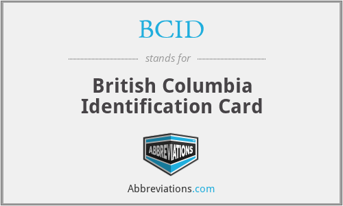 BCID - British Columbia Identification Card