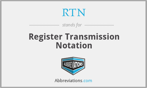RTN - Register Transmission Notation