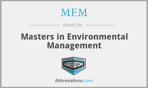 MEM - Masters in Environmental Management