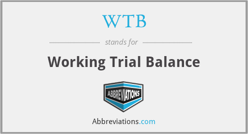 WTB - Working Trial Balance