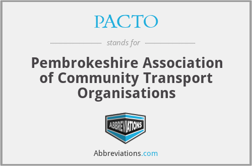 PACTO - Pembrokeshire Association of Community Transport Organisations