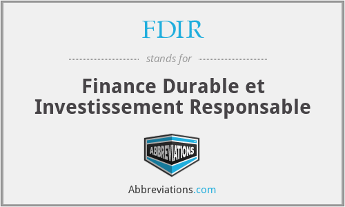 FDIR - Finance Durable et Investissement Responsable