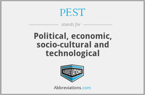 PEST - Political, economic, socio-cultural and technological