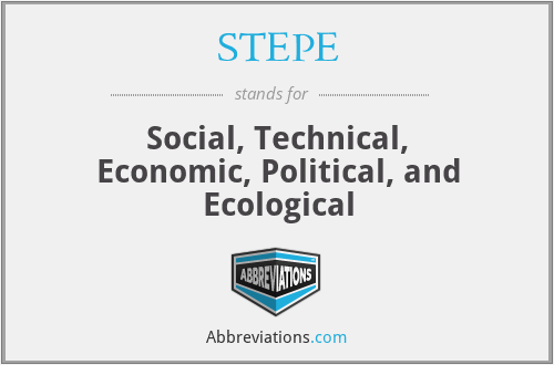 STEPE - Social, Technical, Economic, Political, and Ecological