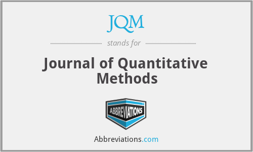 JQM - Journal of Quantitative Methods