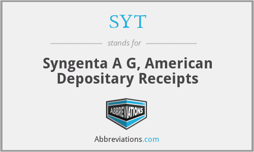 SYT - Syngenta A G, American Depositary Receipts