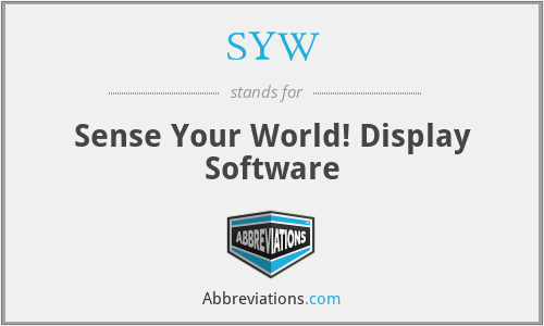 SYW - Sense Your World! Display Software