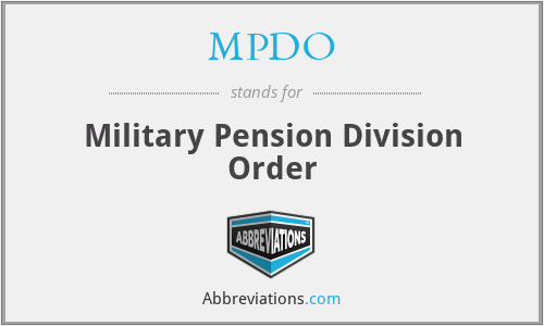 MPDO - Military Pension Division Order