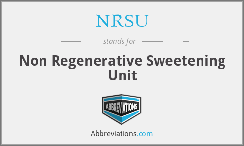 NRSU - Non Regenerative Sweetening Unit
