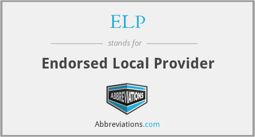 ELP - Endorsed Local Provider