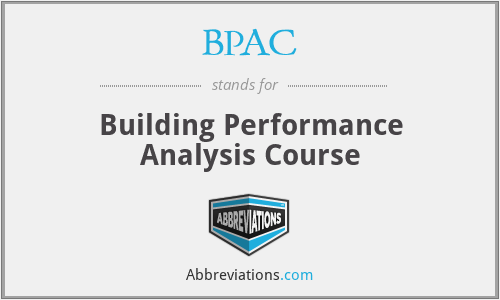 BPAC - Building Performance Analysis Course