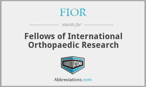 FIOR - Fellows of International Orthopaedic Research