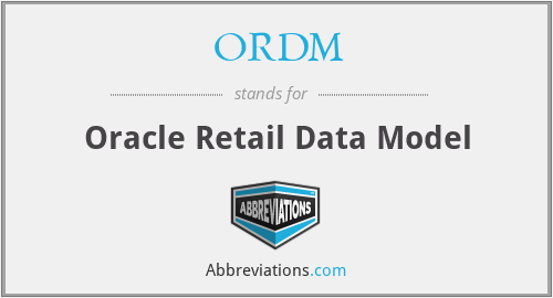 ORDM - Oracle Retail Data Model