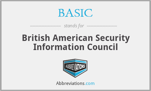 BASIC - British American Security Information Council