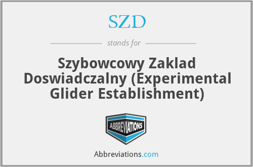 SZD - Szybowcowy Zaklad Doswiadczalny (Experimental Glider Establishment)