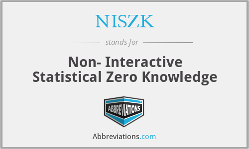 NISZK - Non- Interactive Statistical Zero Knowledge