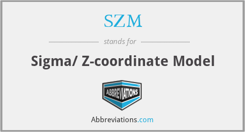 SZM - Sigma/ Z-coordinate Model