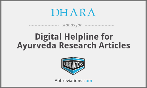 DHARA - Digital Helpline for Ayurveda Research Articles
