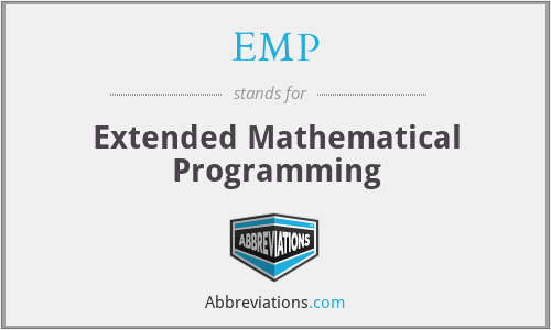 EMP - Extended Mathematical Programming