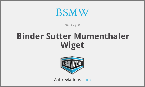 BSMW - Binder Sutter Mumenthaler Wiget