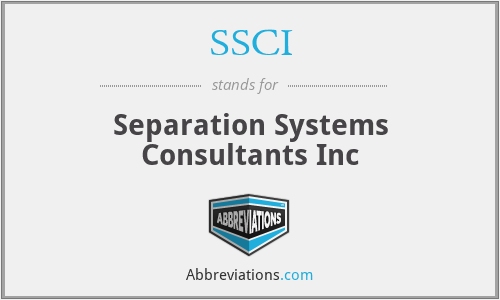 SSCI - Separation Systems Consultants Inc
